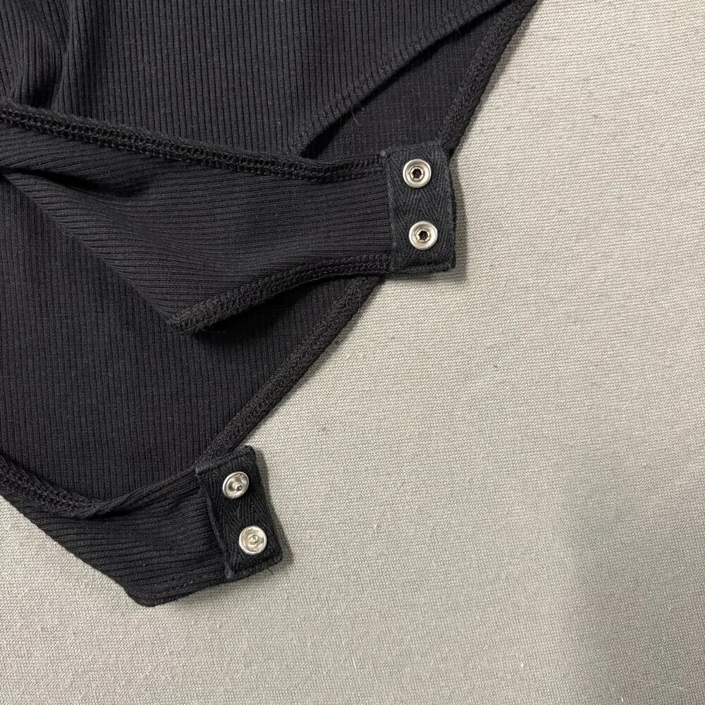 Future Collective Target Ribbed Cut Out Neck Bodysuit Black Size M Long Sleeve‎ - Picture 7 of 11